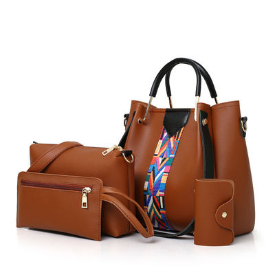 2022 Mode 4 pièces Ensemble de sac à épaule en cuir en PU pour la vie quotidienne à l'école
