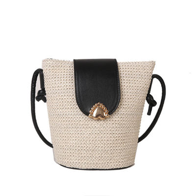 Designer de style d'été Sac à main rond en paille tissé pour femme