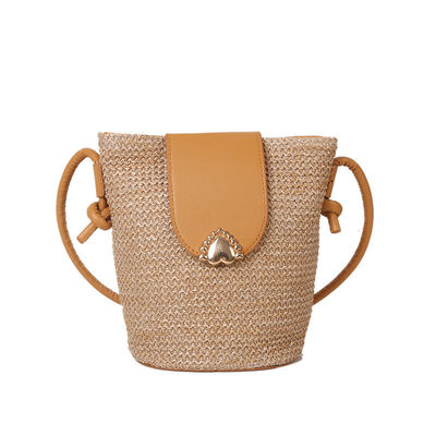 Designer de style d'été Sac à main rond en paille tissé pour femme