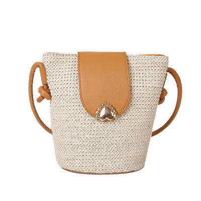 Designer de style d'été Sac à main rond en paille tissé pour femme