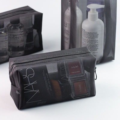 Sac de toilettes en maille transparente pour les voyages d'affaires Sac cosmétique portable pour le lavage sous la douche