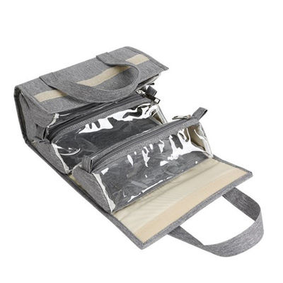 Fermeture à fermeture à glissière suspendu sac de maquillage à rouleaux de voyage toilettes kit organisateur pour femmes