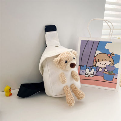 Mini sac en toile 2024 Sac à poitrine d'ours mignon pour garçons et filles Couleur personnalisée