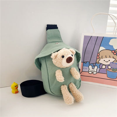 Mini sac en toile 2024 Sac à poitrine d'ours mignon pour garçons et filles Couleur personnalisée