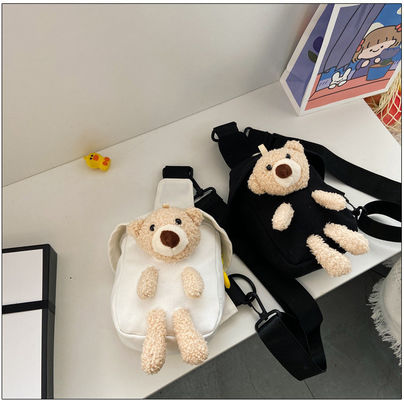 Mini sac en toile 2024 Sac à poitrine d'ours mignon pour garçons et filles Couleur personnalisée