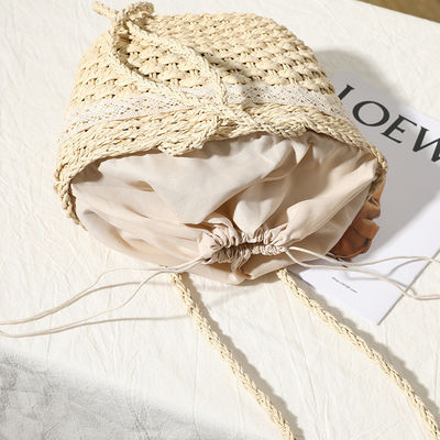 Fermeture ouverte Sac à paille personnalisé de couleur Sac tissé à la dentelle pour femmes de plage