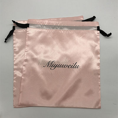 Logo personnalisé Sacs à cordes en satin doux pour l'emballage de bijoux