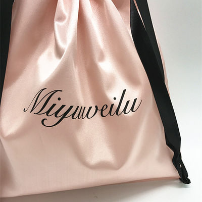 Logo personnalisé Sacs à cordes en satin doux pour l'emballage de bijoux