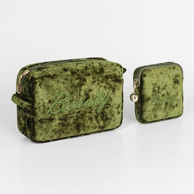 Sac de maquillage imperméable en velours portable pour le voyage