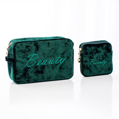 Sac de maquillage imperméable en velours portable pour le voyage