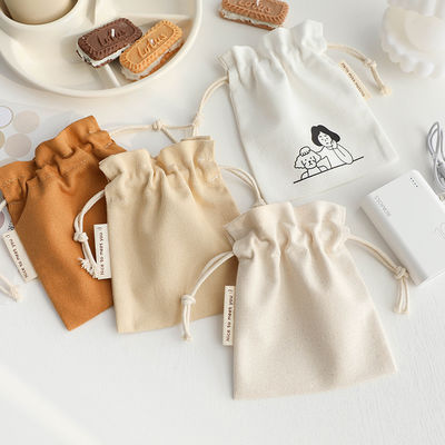 Sac à cordes en coton durable naturel écologique de couleur personnalisée et coton biologique