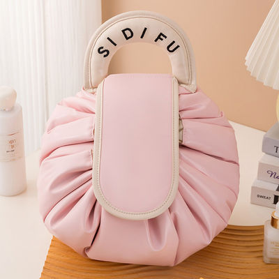 Logo personnalisé Design sac de maquillage en PVC modèle solide type de la corde à dessin toilette sac de voyage