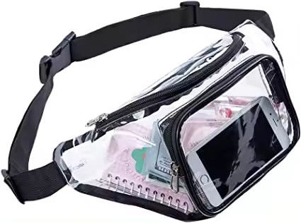 Confectionné sur mesure en PVC résistant à l'eau en extérieur Pack Fanny clair OEM / ODM Parfait pour les hommes et les femmes en déplacement