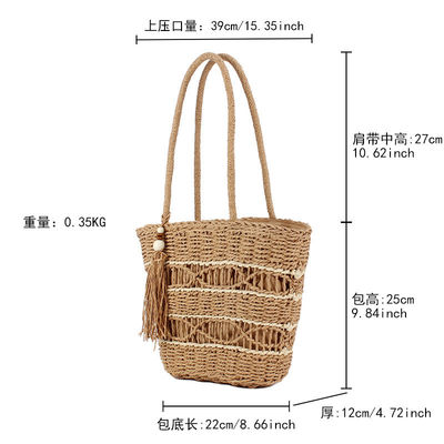 Couleur personnalisée Mode Sacs de plage d'été Femme Lady Straw Messenger Sacs à main