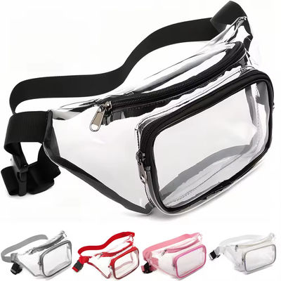 Confectionné sur mesure en PVC résistant à l'eau en extérieur Pack Fanny clair OEM / ODM Parfait pour les hommes et les femmes en déplacement