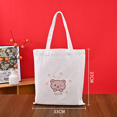 Logo personnalisé Sac en toile à poignée noire 100% coton pour vos besoins commerciaux