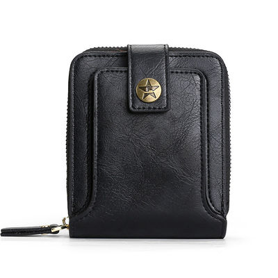 Portefeuille en cuir bipliant court pour hommes et femmes Portefeuille de monnaie de design Portefeuille de poche avant