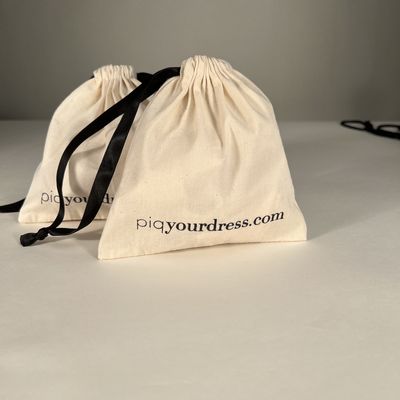 Cadeaux Taille personnalisée Petit Gros Sac de mousseline blanche Bijoux toile de coton sac à cordes