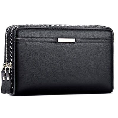 Poche avant pour homme en cuir authentique portefeuille personnalisé portefeuille de logo mince porte-cartes de blocage RFID