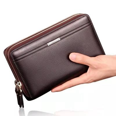 Poche avant pour homme en cuir authentique portefeuille personnalisé portefeuille de logo mince porte-cartes de blocage RFID