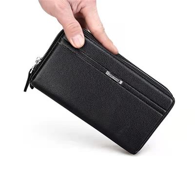 Poche avant pour homme en cuir authentique portefeuille personnalisé portefeuille de logo mince porte-cartes de blocage RFID