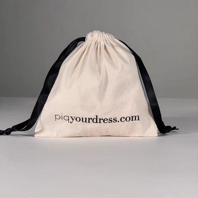 Cadeaux Taille personnalisée Petit Gros Sac de mousseline blanche Bijoux toile de coton sac à cordes