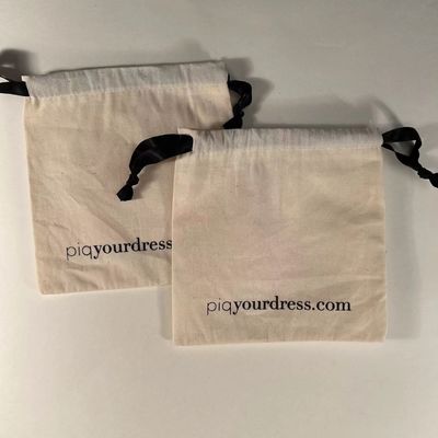 Cadeaux Taille personnalisée Petit Gros Sac de mousseline blanche Bijoux toile de coton sac à cordes