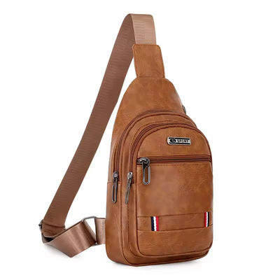 Logo personnalisé mode sacs à dos en cuir en PU pour hommes pour voyages en plein air
