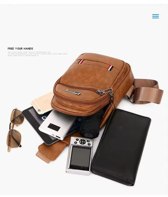 Logo personnalisé mode sacs à dos en cuir en PU pour hommes pour voyages en plein air