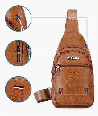 Logo personnalisé mode sacs à dos en cuir en PU pour hommes pour voyages en plein air
