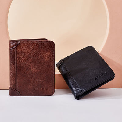 Portefeuille en cuir à grains complets pour homme détachable Bifold Crazy Horse Portefeuille en marron rétro