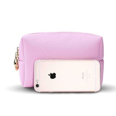 Sac cosmétique de maquillage non tissé Fermeture à glissière durable Sacoche lavable Eco Friendly Pink OEM/ODM