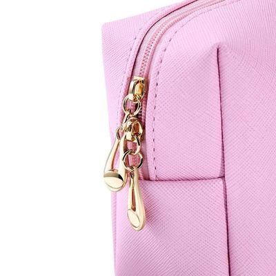 Sac cosmétique de maquillage non tissé Fermeture à glissière durable Sacoche lavable Eco Friendly Pink OEM/ODM