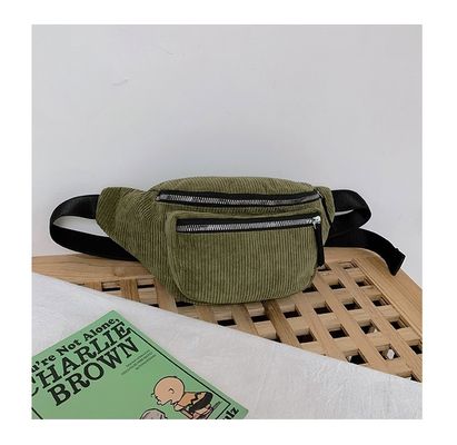 Acceptable OEM/ODM Femmes sacs de taille pour les sports de plein air Gymnase de course Fanny Pack Corduroy