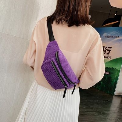 Acceptable OEM/ODM Femmes sacs de taille pour les sports de plein air Gymnase de course Fanny Pack Corduroy