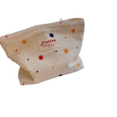 Sac de maquillage en cuir de vache personnalisé imprimé Portatif sac à main pour femmes Poche cosmétique