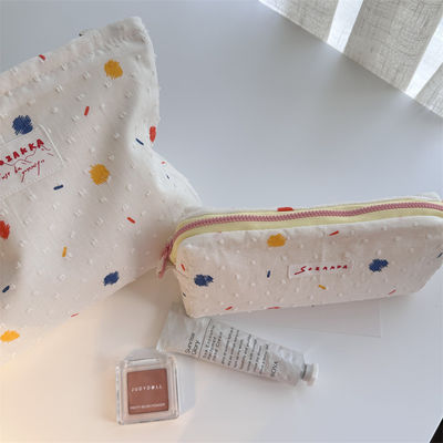 Sac de maquillage en cuir de vache personnalisé imprimé Portatif sac à main pour femmes Poche cosmétique
