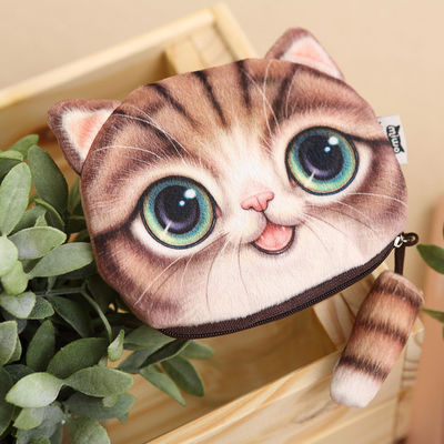 Couleur personnalisée Portefeuille pour enfants Petite fille porte-monnaie Porte-monnaie dessin animé 3D Chiffre de fermeture à glissière Kawaii Porte-monnaie Porte-monnaie