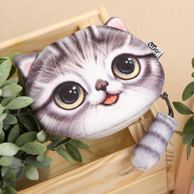 Couleur personnalisée Portefeuille pour enfants Petite fille porte-monnaie Porte-monnaie dessin animé 3D Chiffre de fermeture à glissière Kawaii Porte-monnaie Porte-monnaie