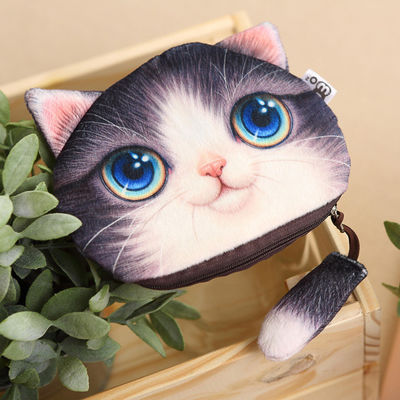 Couleur personnalisée Portefeuille pour enfants Petite fille porte-monnaie Porte-monnaie dessin animé 3D Chiffre de fermeture à glissière Kawaii Porte-monnaie Porte-monnaie