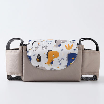 Sac de couche quotidienne pratique Sac suspendu pour poussette avec empreintes d'animaux et grand rangement