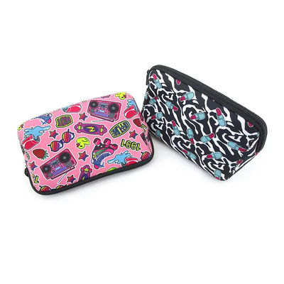 Logo personnalisé sac de maquillage cosmétique en néoprène sublimation sac à main pour femmes