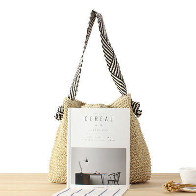 Sac à épaule à tresses de paille de style coréen pour femmes, ceinture en noeud de plage, vacances d'été