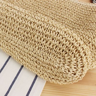 Sac à épaule à tresses de paille de style coréen pour femmes, ceinture en noeud de plage, vacances d'été