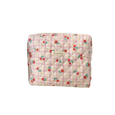 Sac de maquillage en coton en dentelle sur mesure Sac de toilettes à la mode fait à la main avec fermeture à glissière