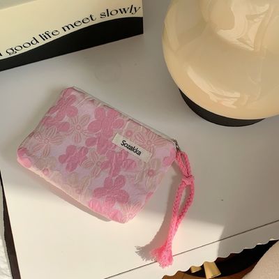 Maquillage de voyage sac cosmétique boîtier en coton sur mesure sac toilette en toilette sac de maquillage floral