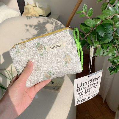 Maquillage de voyage sac cosmétique boîtier en coton sur mesure sac toilette en toilette sac de maquillage floral