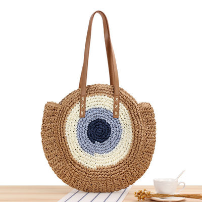 été demi-ronde style ethnique selle paille tissée plage sac en rotin fait à la main pour unisexe