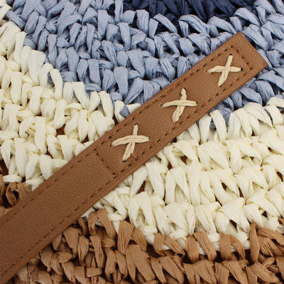 été demi-ronde style ethnique selle paille tissée plage sac en rotin fait à la main pour unisexe