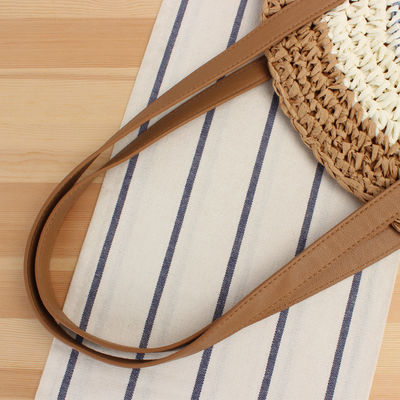 été demi-ronde style ethnique selle paille tissée plage sac en rotin fait à la main pour unisexe